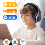 EarFun K2 Kids Bluetooth Headphones for School, Kids Headphones with Mic | Volume Limited, 40H Playtime, Built-in Mic, Stereo Sound, Foldable Over-Ear Headphones for Kids/Toddler/Travel/Tablet, Blue