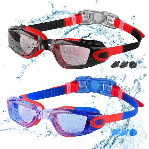 COOLOO Kids Swim Goggles, 2 Packs Swimming Goggles for Kids Girls Boys and Child Age 4-16