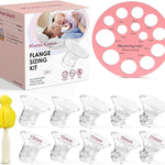 Nursi Luna Flange Sizing Kit, Flange Inserts for 24mm Breast Pumps, 10PCS | 13/15/17/19/21mm, Includes Nipple Sizer for Flanges to Find the Right Fit, Soft Silicone for Comfortable & Efficient Pumping