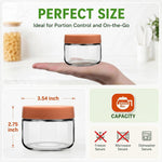 8 oz Small Glass Containers with Lids, Food Storage Jars, 6pk | Perfect for Chia Pudding Jam Snacks Yogurt Overnight Oats Candy ,Dishwasher safe,Airtight