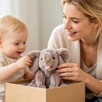 Hopearl Adorable Plush Calf Elephant Toy Floppy Elephish Ultra Soft Haggable Stuffed Animal Birthday Holiday Gift for Boys Girls Kids Toddlers, Gray, 9''