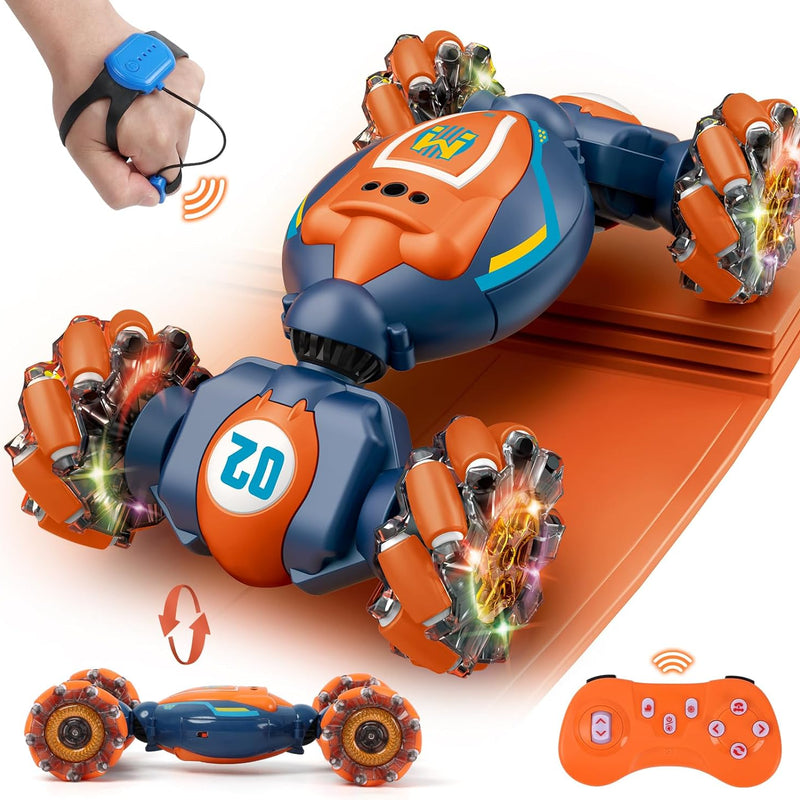 Gesture Sensing 4WD Remote Control Stunt Car for kids 6-12 years old with lights & music