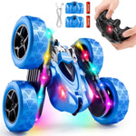 Remote Control Stunt Car 4WD 360° Flip Double-Sided RC Car with LED Light Bar and 2.4GHz Outdoor Play for 6-12 Year Old Boys