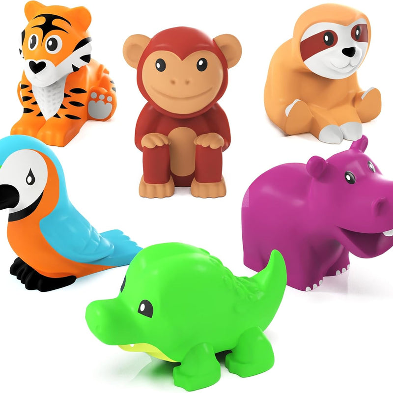 Tub Works® Marine™ Mold-Free Bath Toys, 6-Pack | Sealed, No-Hole Design | Soft, Squeezable & Float