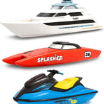 SplashEZ Boat Toys for Toddlers & Kids, Mold Free Bath & Pool Toys No Hole | Floating Toy Boats for Bathtub, Shower, Pool, Boys & Girls, Ages 4-8