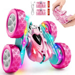 Remote Control Stunt Car 4WD 360° Flip Double-Sided RC Car with LED Light Bar and 2.4GHz Outdoor Play for 6-12 Year Old Boys