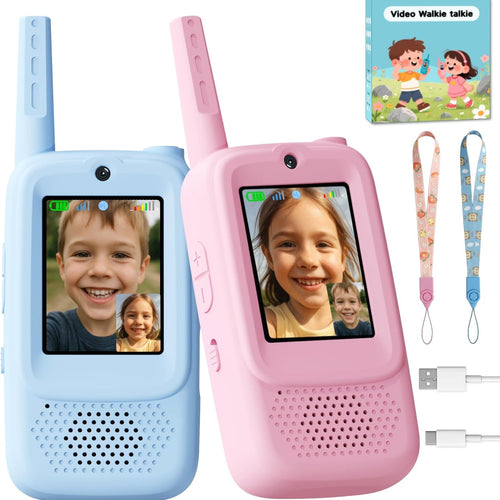 Video Walkie Talkies for Kids: Rechargeable 2-Pack with Real-Time Video, Voice Effects, and Secure Connection