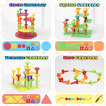 Peg Board Toy Set 73pcs DIY Building Stacking Toys for Kids 3-6 Years Old STEM Educational