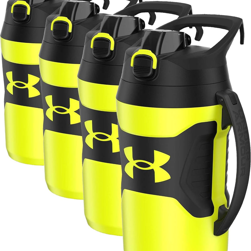 Under Armour Insulated Water Bottle with Handle & Fence Hook, Half Gallon Sports Water Jug, Leak-Resistant & BPA-Free for Baseball, Football & Gym - Black/Black, 64oz
