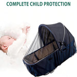 Sysmie 2 Pack Baby Stroller Mosquito Net, Durable Mesh Protection, Black | Universal Fit Bassinets, Cradles, Playards, Pack N Plays & Portable Mini Cribs, Summer Essential for Infant Travel, Camping