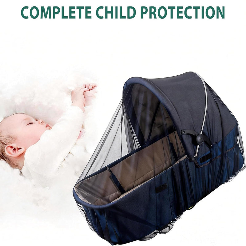 Sysmie 2 Pack Baby Stroller Mosquito Net, Durable Mesh Protection, Black | Universal Fit Bassinets, Cradles, Playards, Pack N Plays & Portable Mini Cribs, Summer Essential for Infant Travel, Camping