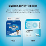 COCOYO Best Value Training Pads, 22" x 22", 100 Count, White & Blue Puppy Pads