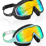 Aegend Swim Goggles Wide Frame Anti-Fog Swimming Goggles for Kids 3-14 | 2 Pack Anti-UV Comfort Fit Swimming Mask for Boys Girls Youth Ideal for Pool, Beach, Swim Lessons, Vacation