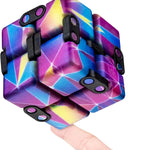 Infinity Cube Fidget Toy Stress Relieving Fidgeting Game for Kids and Adults,Cute Mini Unique Gadget for Anxiety Relief and Kill Time (Macaron Blue)
