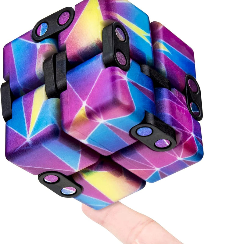 Infinity Cube Fidget Toy Stress Relieving Fidgeting Game for Kids and Adults,Cute Mini Unique Gadget for Anxiety Relief and Kill Time (Macaron Blue)
