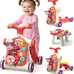 HYES 5 in 1 Baby Push Walker for Baby Boy, Blue | Activity Center Learning to Walk, Sit to Stand, Early Learning Push Toys for Infant, Walking Toys Gift for Toddler Boys