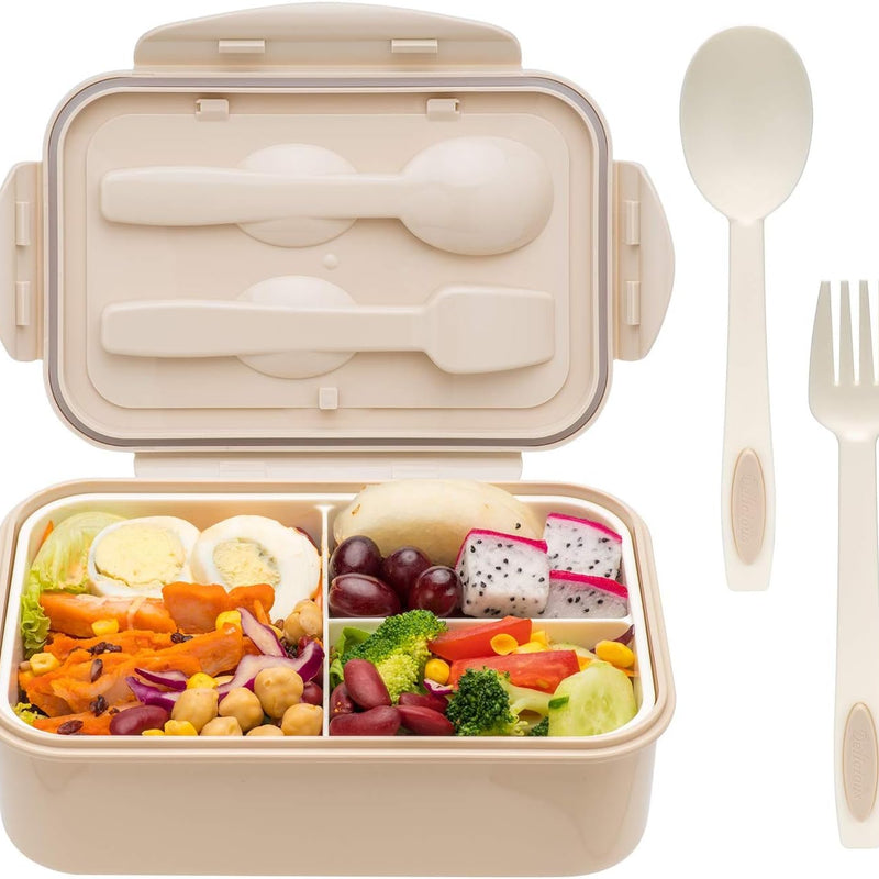 LOVINA Bento Boxes for Adults - 1100 ML Bento Lunch Box For Kids Childrens With Spoon & Fork - Durable for On-the-Go Meal, BPA-Free and Food-Safe Materials