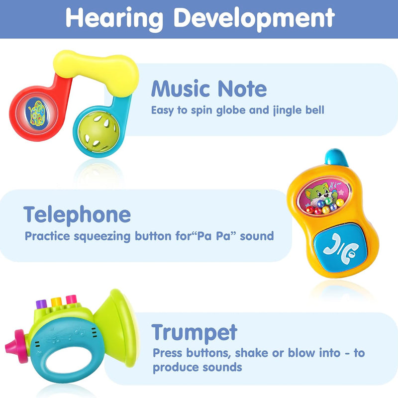 iPlay, iLearn Baby Rattles Toys Set for Newborns and Infants