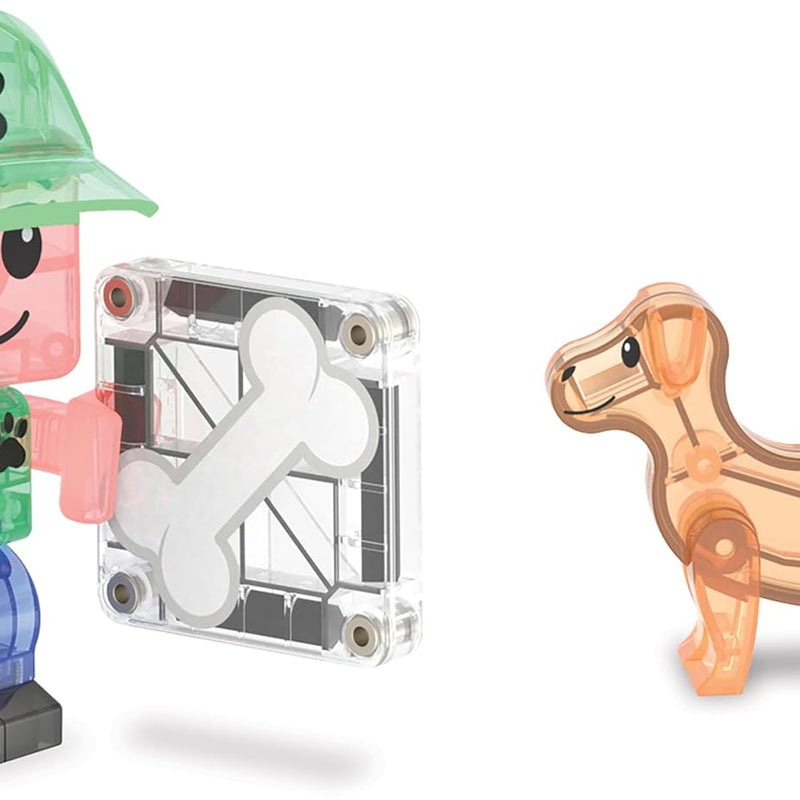 MAGNA-TILES Puppy Park 27-Piece Magnetic Construction Set, The Original Magnetic Building Brand