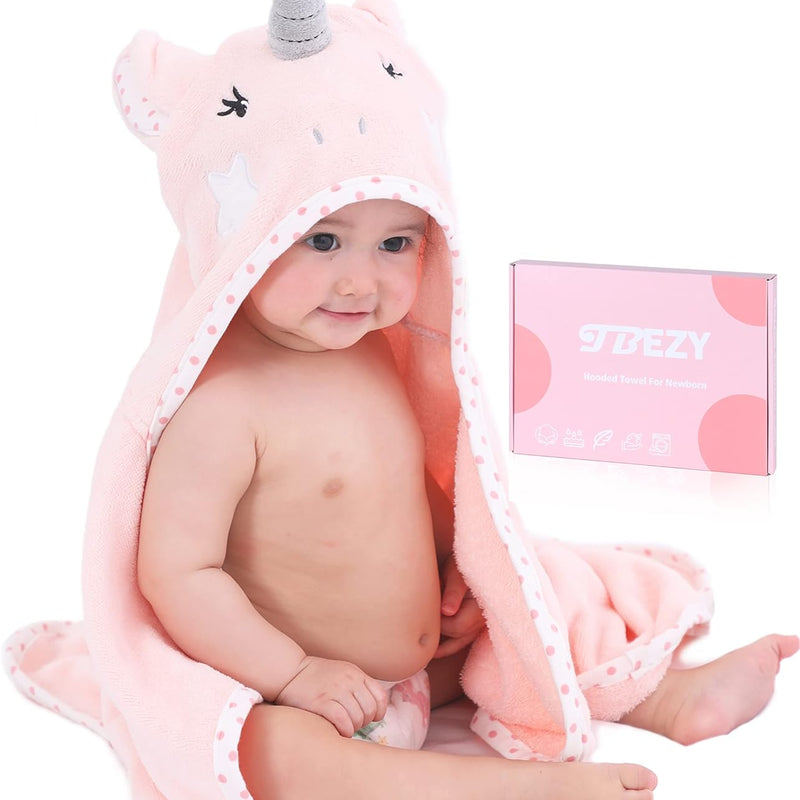 TBEZY Baby Hooded Towel with Unique Animal Design Ultra Soft Thick Cotton Bath Towel for Newborn (Bunny)