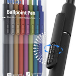 9 Pack Black Ballpoint Pens - 1.0mm Medium Point Smooth Writing Black Ink Ball Point Pens Long Lasting Retractable Fidget Pens for Adults, Men, Women, School, Office (6 Pens & 3 Refills)