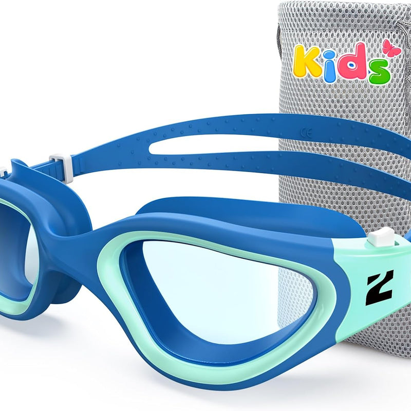 ZIONOR Kids Swim Goggles, G1MINI SE Ages 6-14 No Leak Anti-Fog | Soft silicone fit, Easy-adjust strap. Wide clear vision, UV protection