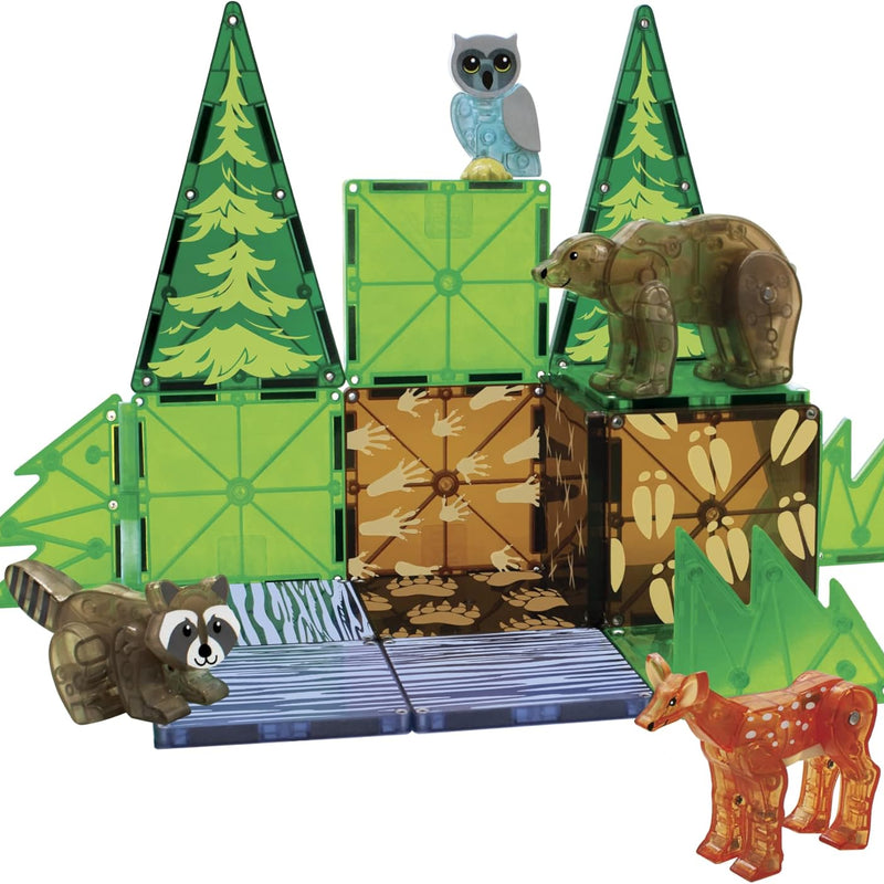 MAGNA-TILES Forest Animals 25-Piece Magnetic Construction Set, The ORIGINAL Magnetic Building Brand