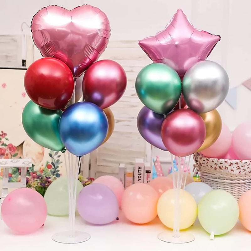 4 Sets Balloon Stand Kits with Base for Table, Graduation, Birthday, Baby Shower, Gender Reveal Party Decorations