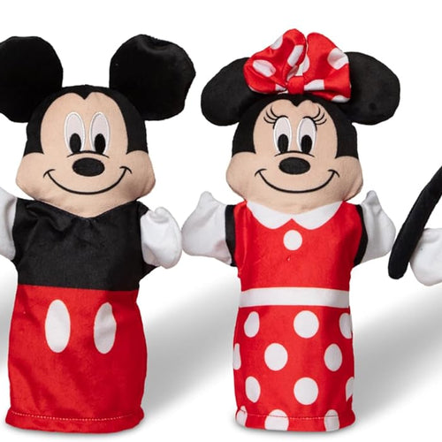 Melissa & Doug Disney Mickey Mouse & Friends 4-Piece Soft & Cuddly Hand Puppet Set for Imaginative Play, Featuring Mickey, Minnie, Donald, and Goofy for Kids and Adults.