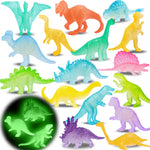 48Pcs Glow in Dark Mini Dinosaur Figures Kids Easter Egg Fillers Basket School Birthday Party Favors Supplies Dino Cupcake Toppers Pinata Goodie Bags Stuffers Classroom Prizes Carnival Bulk Toy Gift