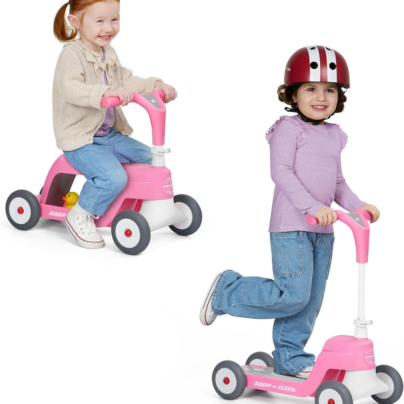 Radio Flyer Scoot 2 Scooter - 2-in-1 Ride-On and 4-Wheel Scooter for Kids Ages 1-4