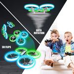 Q9s Drone for Kids with Altitude Hold and Headless Mode, Quadcopter with Blue and Green Light, Propeller Full Protect