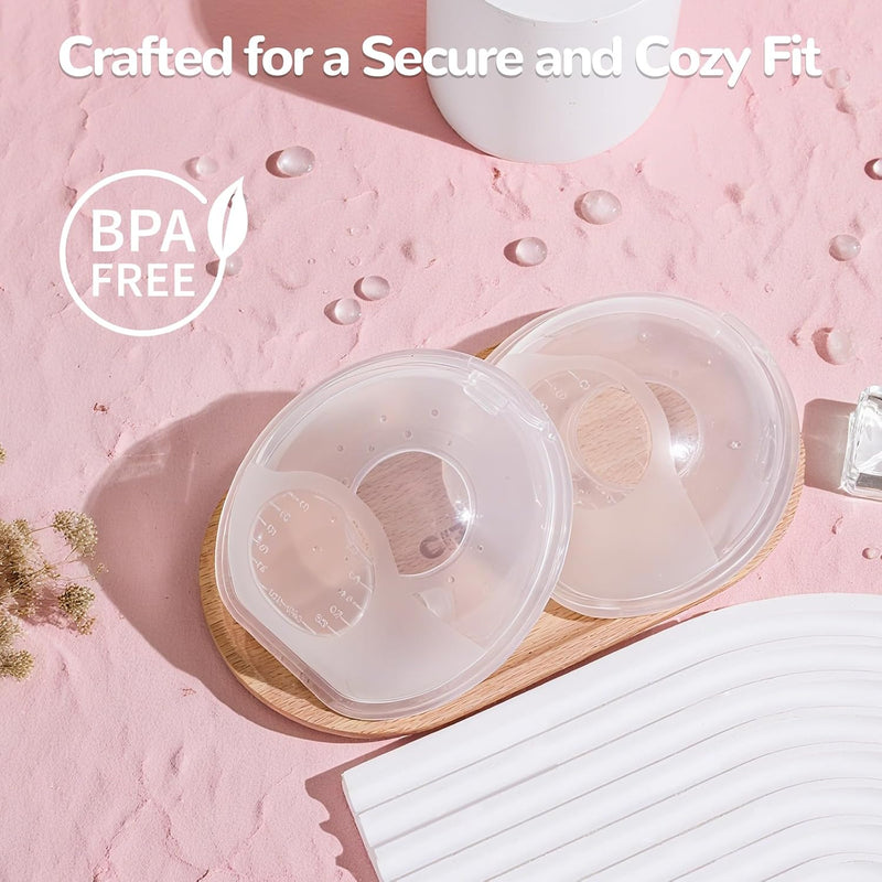 Breast Milk Collector, Milk Collectors for Breastfeeding, Reusable Breast Milk Shells, Catcher Protect Sore Nipples for Breastfeeding,Made from BPA-Free and Food-Safe Silicone(2.03oz,2 Counts)