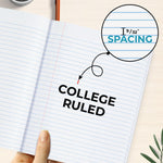 Rosmonde College Ruled Composition Notebooks 5 Pack, 200 Pages (100 Sheets), 9-3/4" x 7-1/2", White & Black Marble Composition Book, Hard Cover, Sturdy Sewn Binding, School, College & Office Supplies