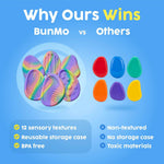 BUNMO Fidget Toys - Fidget Stones Sensory Toys – 6pk Pastel | Silicone Worry Stones for Kids Ages 3+ | Portable, Textured, Quiet Sensory Stones for Hands-On Play