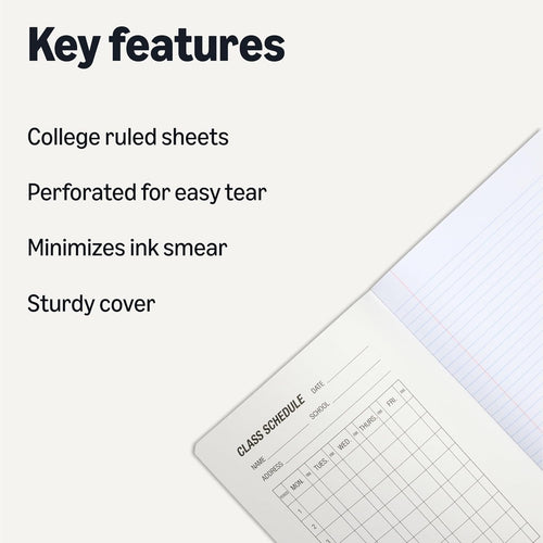 Amazon Basics Composition Notebook, College Ruled, 100 Sheets, 9.75" x 7.5", Assorted Marble Colors, 4-Pack