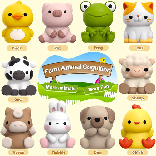 20-Piece Farm Animals Toy Set for Toddlers, Montessori Counting and Matching Fine Motor Games