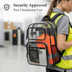 PACKISM Clear Backpack for School - 17 inch Large Heavy Duty Bookbag, Reinforced See Through PVC Transparent Backpack