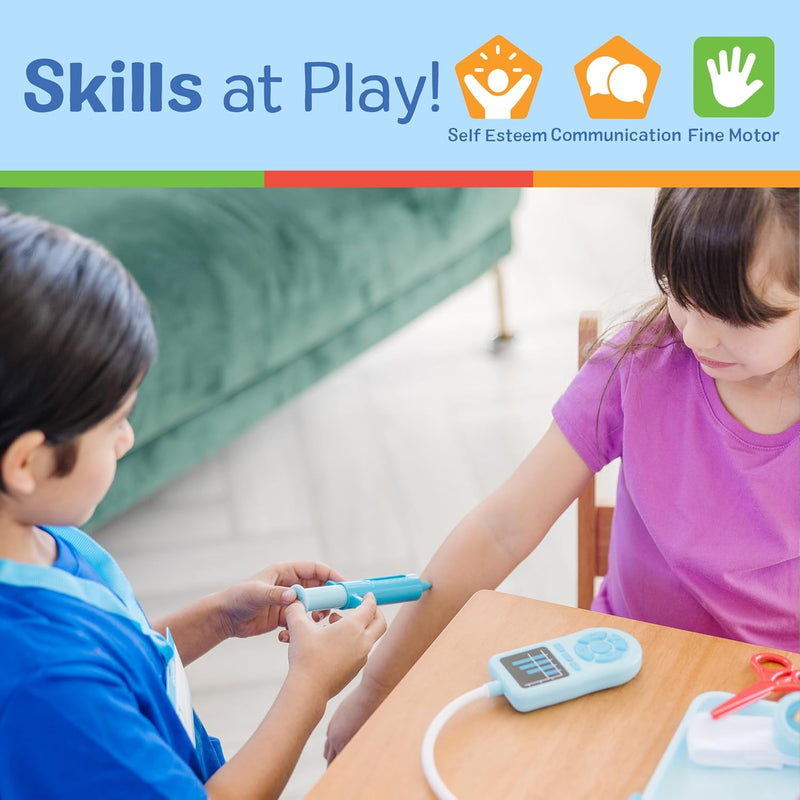 Melissa & Doug 25-Piece Toddler Doctor Play Set for imaginative medical play with preschool toys for girls and boys ages 3+