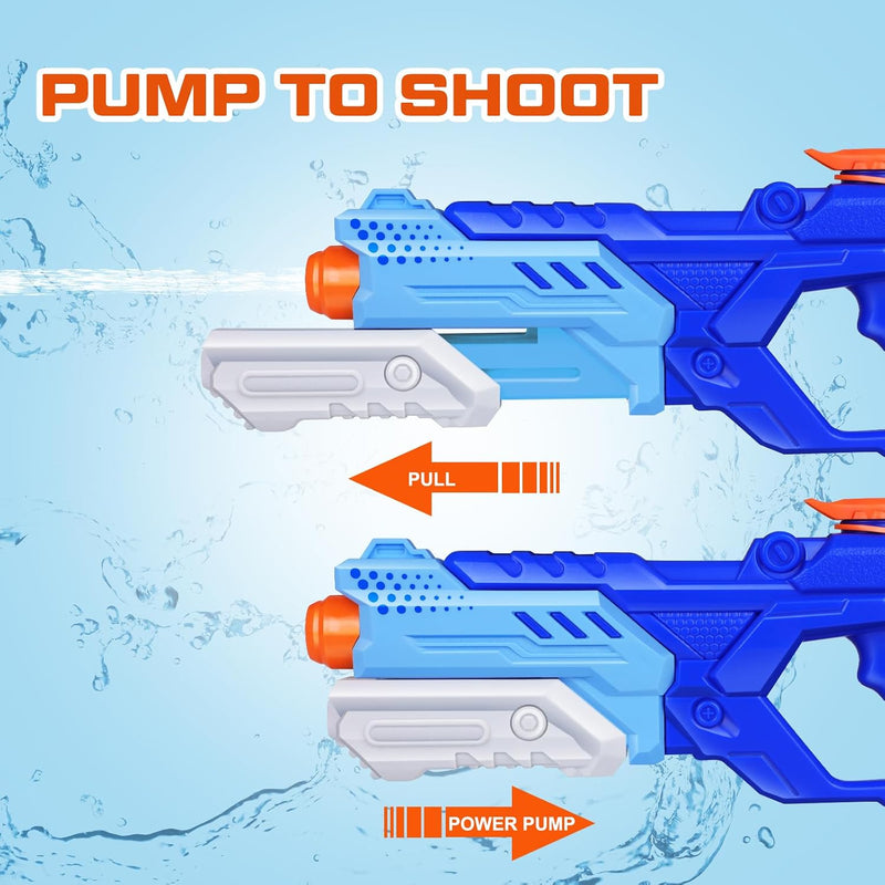 Quanquer 3 Pack Water Guns for Kids Adults - 600CC Squirt Water Toy Gun Super Blaster Soaker Long Range High Capacity Summer Swimming Beach Outdoor Water Fighting Play Pool Toys for Boys Girls (Blue)