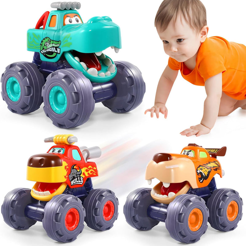 OCATO Baby Toys for 1 Year Old Boy Gifts First Birthday Gifts for Boys | Pull Back Monster Truck Toy Cars 1 2 3 One Year Old Boy Birthday Gift Toddler Baby Boy Toys Gifts 12M+ Kids Stocking Stuffers