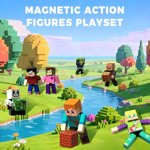 magneverse 20 magnetic action figures 360 degree rotating arms magnetic building blocks toy set for kids 6+ years