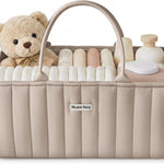 Blissful Diary Floral Diaper Caddy Organizer, Stylish Nursery Storage Basket, Diaper Bag,Gift for Baby Shower, Baby Registry Must Have, Newborn Essentials, Pastoral Daisy