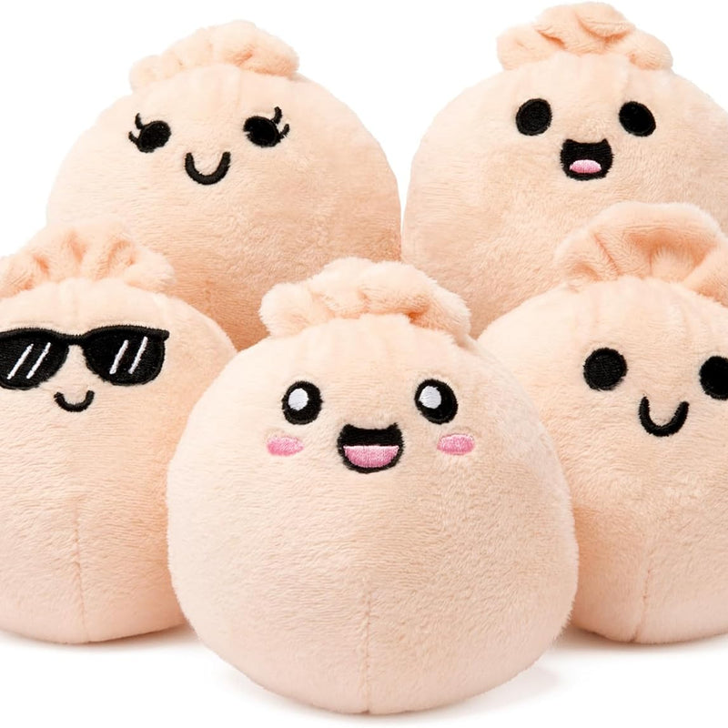 Emotional Support Dumplings by Relatable, Cuddly Stuffed Animals and Toys, Squishy Toys and Plushies, Great Gift Ideas for Loved Ones of All Ages, Includes 5 Plushies with Carrying Basket