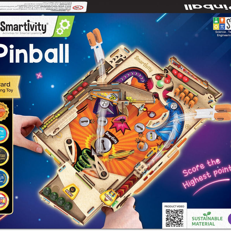 Smartivity DIY Pinball Machine | Award Winning STEM Toy for Kids 8-14 Years Old | Build Your Own Mechanical Pinball Game