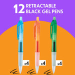 BIC Intensity Clic Black Gel Pens, Medium Point (0.7mm), 12-Count Pack, Retractable Gel Pens With Comfortable Grip (packaging may vary)
