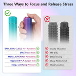 New Little Ouchies Pain Fidget, 3D Printed Pain Stim Fidget for Adult , Spiky Grippy Stim Keychain with [Spinner & Clicker] Functions, Sensory Toys for Stress Relief - 2 Pack