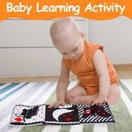 Black and White High Contrast Toys for Baby 0-3 3-6 months Infant Tummy Time Soft Crinkle Book Mirror Sensory Toys 0 2 4 5 6 Month Old Babies Boy Gril Newborn Development Christmas Stocking Stuffer