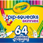 Crayola Pip-Squeaks Skinnies Washable Markers (64ct), Mini Markers for Kids, Coloring Markers, Craft Supplies, Kids Holiday Gift, 3+