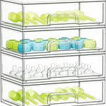 SpaceAid Bottle Storage Organizer Baby - Acrylic Bottles Station Organizer Container, Stackable Clear Drawers for Countertop, Vanity, Bathroom, Cabinet, Pantry Organization, 5 Pack, 2S2M1L, 15.4"H
